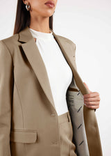 Formal Fitted Blazer For Women Taupe