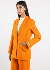 Formal Fitted Blazer For Women Tangerine Orange