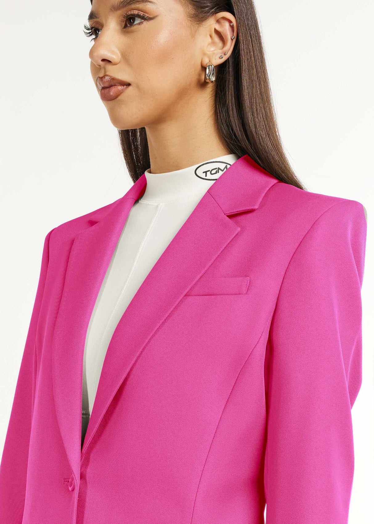 Formal Fitted Blazer Fuchsia Pink