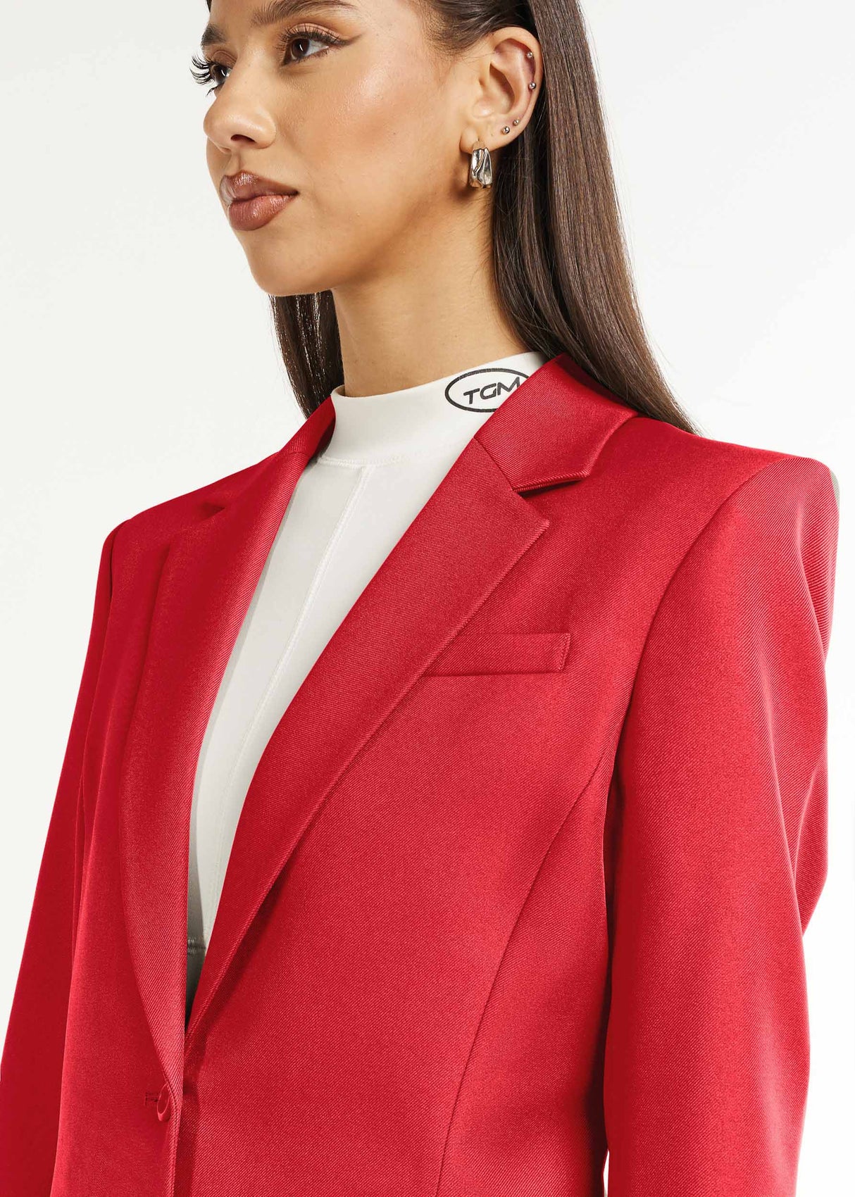 Formal Fitted Blazer Red