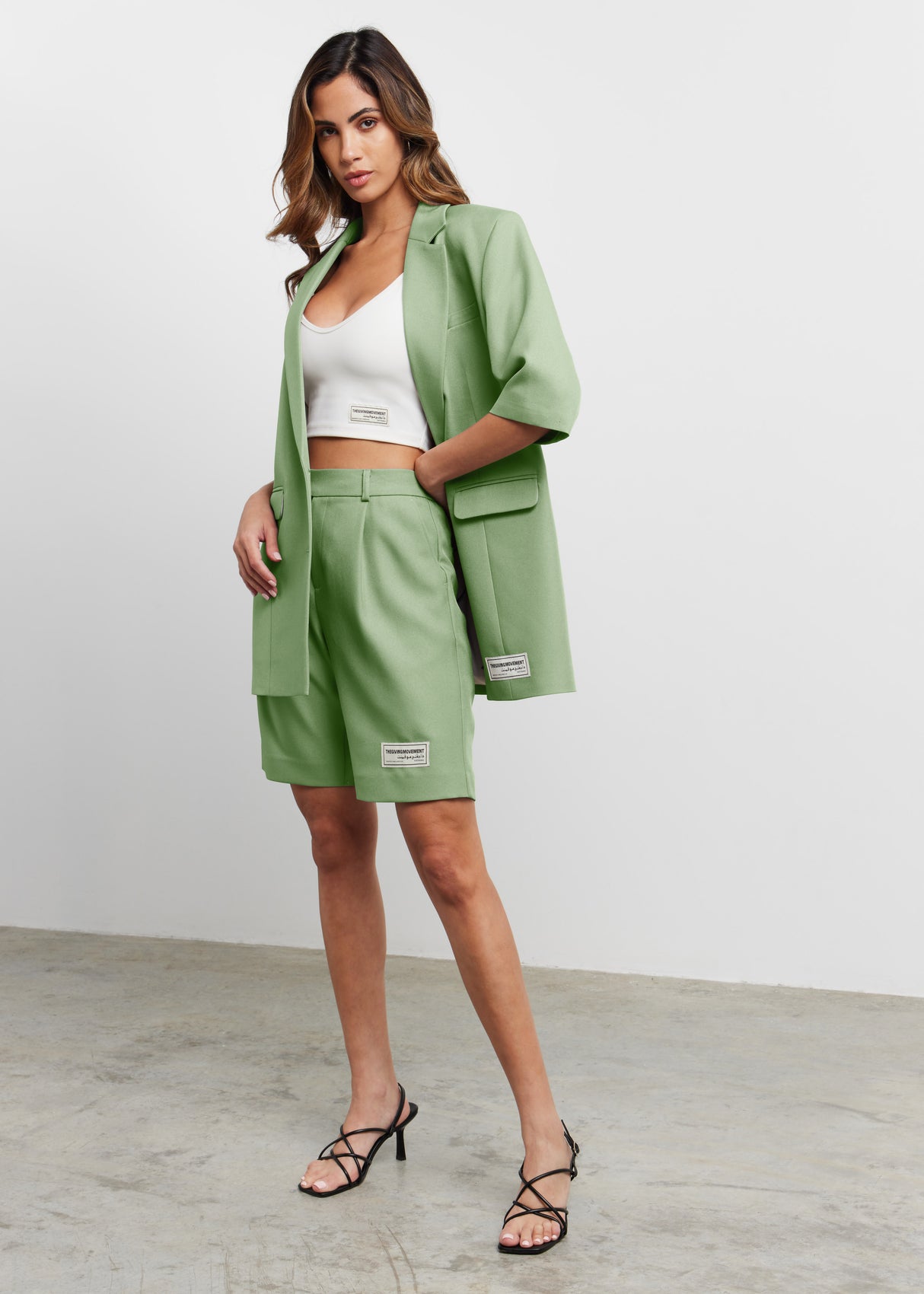 Women's Formal Tailored Shorts Sage Green