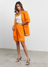 Women's Formal Tailored Shorts Tangerine Orange