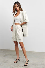 Women's Formal Tailored Shorts White