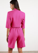 Women Formal Tailored Shorts Fuchsia Pink