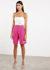 Women Formal Tailored Shorts Fuchsia Pink