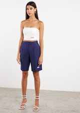 Women Formal Tailored Shorts Navy