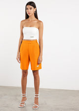 Women Formal Tailored Shorts Tangerine Orange