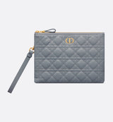 Dior Medium Dior Caro Daily Pouch â€“ Cloud Blue Supple Cannage Calfskin