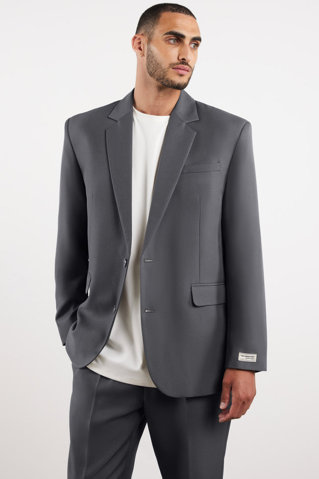 Men's Formal Oversized Blazer Dark Grey