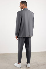 Men's Formal Oversized Blazer Dark Grey