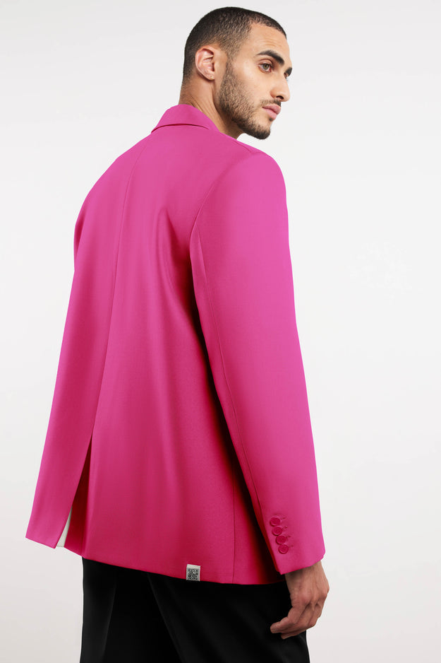 Men's Formal Oversized Blazer Fuchsia Pink