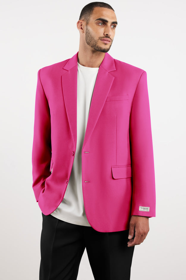 Men's Formal Oversized Blazer Fuchsia Pink