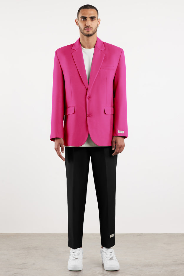 Men's Formal Oversized Blazer Fuchsia Pink