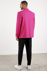 Men's Formal Oversized Blazer Fuchsia Pink