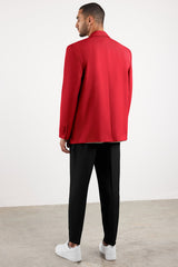 Men's Formal Oversized Blazer Red