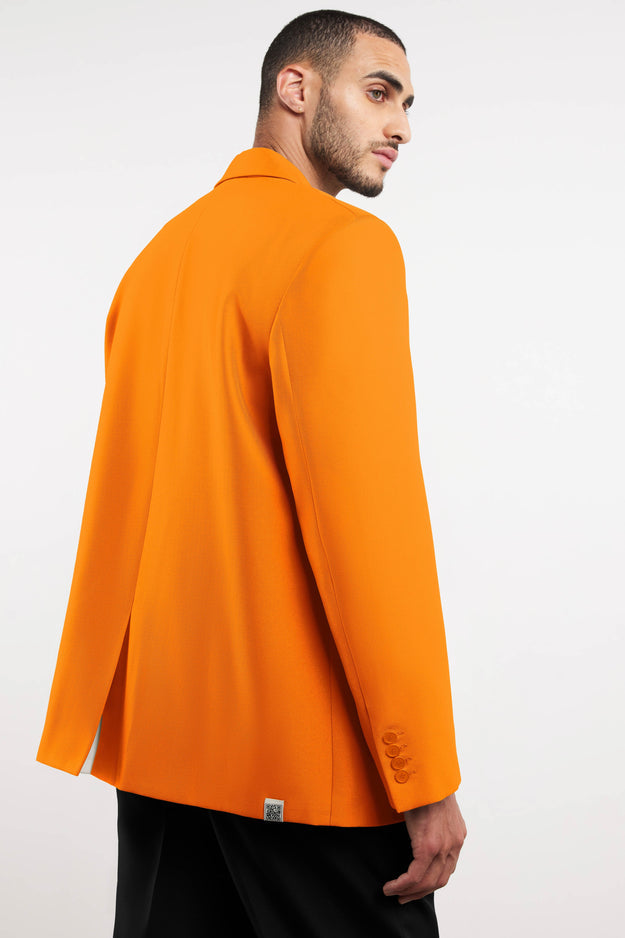 Men's Formal Oversized Blazer Tangerine Orange