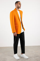 Men's Formal Oversized Blazer Tangerine Orange