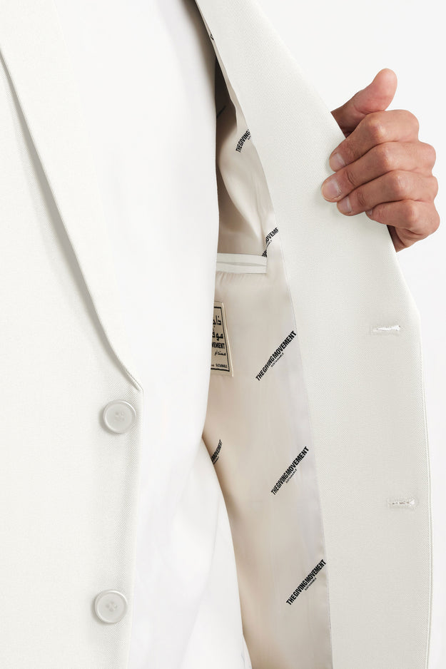 Men's Formal Oversized Blazer White