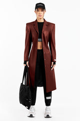 Pleather Trench Coat Blood Stone