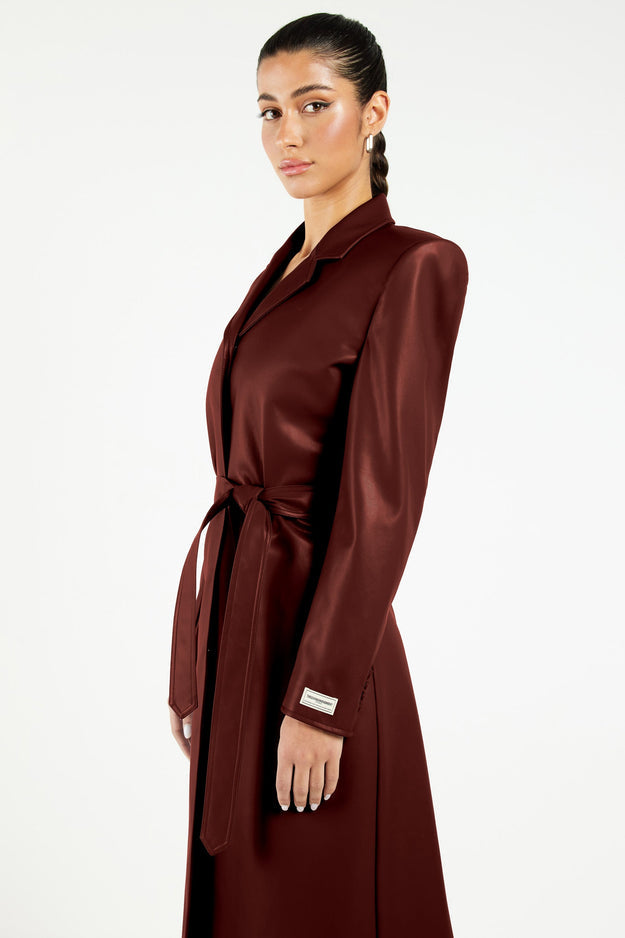 Pleather Trench Coat Blood Stone