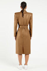 Pleather Trench Coat Camel