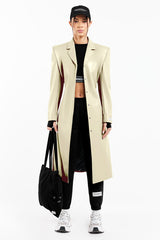 Pleather Trench Coat Light Sand