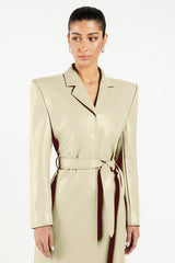 Pleather Trench Coat Light Sand