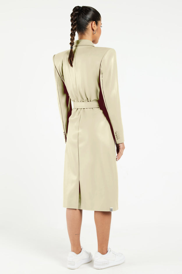 Pleather Trench Coat Light Sand