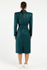 Pleather Trench Coat Teal