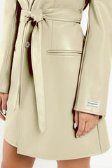 Blazer Pleather Dress Light Sand