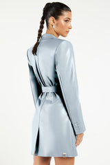 Blazer Pleather Dress Opal Blue