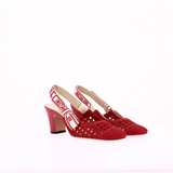 Escarpins Slingback Dior Toile Rouge