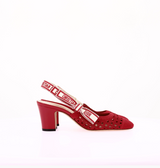 Escarpins Slingback Dior Toile Rouge