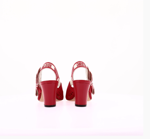 Escarpins Slingback Dior Toile Rouge