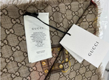 Gucci Gg Supreme Monogram Logo Light Floral Blooms Pink Ebony Beige New Shawl Scarf/Wrap