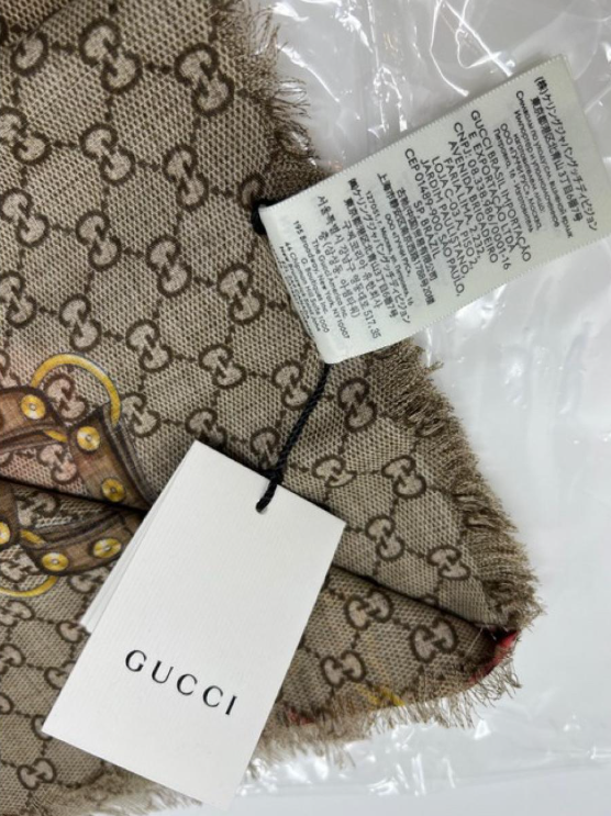 Gucci Gg Supreme Monogram Logo Light Floral Blooms Pink Ebony Beige New Shawl Scarf/Wrap