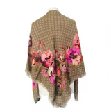 Gucci Gg Supreme Monogram Logo Light Floral Blooms Pink Ebony Beige New Shawl Scarf/Wrap