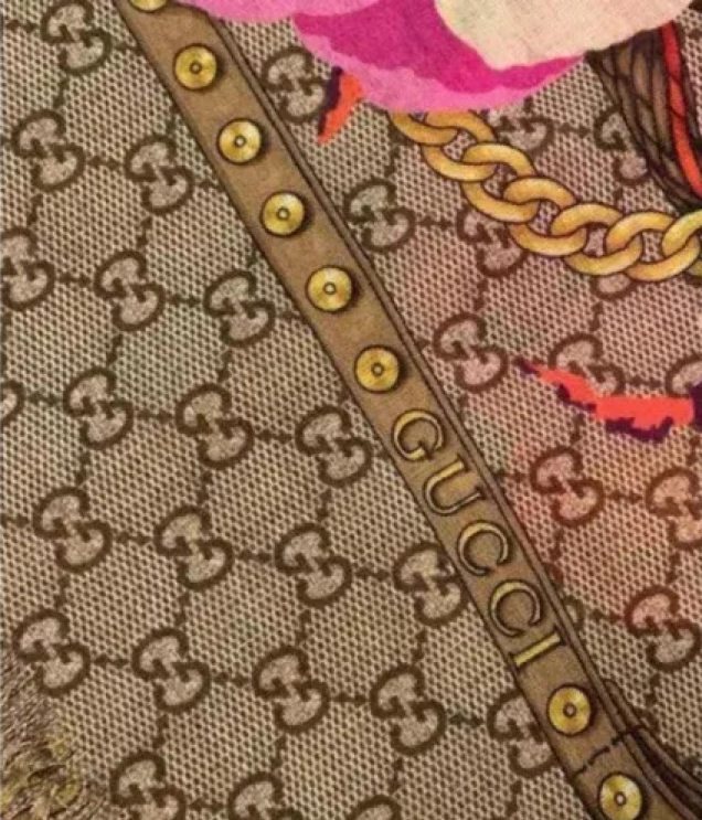 Gucci Gg Supreme Monogram Logo Light Floral Blooms Pink Ebony Beige New Shawl Scarf/Wrap