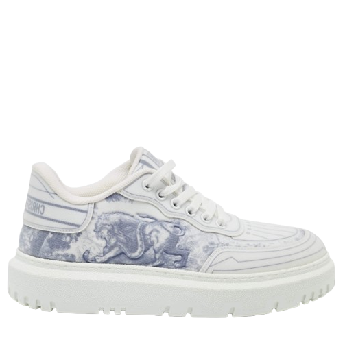 Dior Blue/White Canvas and Mesh Dior Addict Sneakers