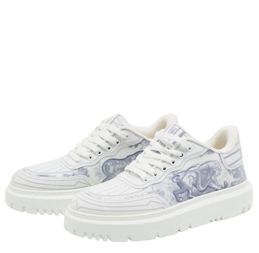 Dior Blue/White Canvas and Mesh Dior Addict Sneakers