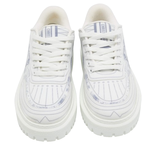 Dior Blue/White Canvas and Mesh Dior Addict Sneakers