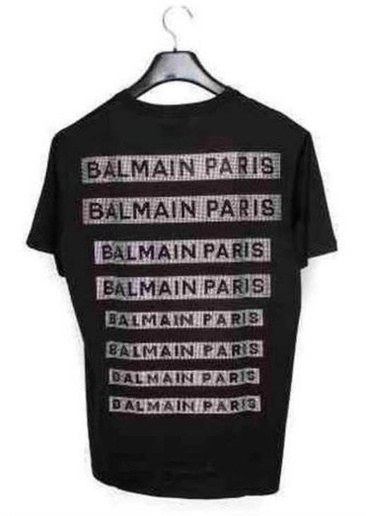 Balmain Paris Logo Print T-Shirt Black