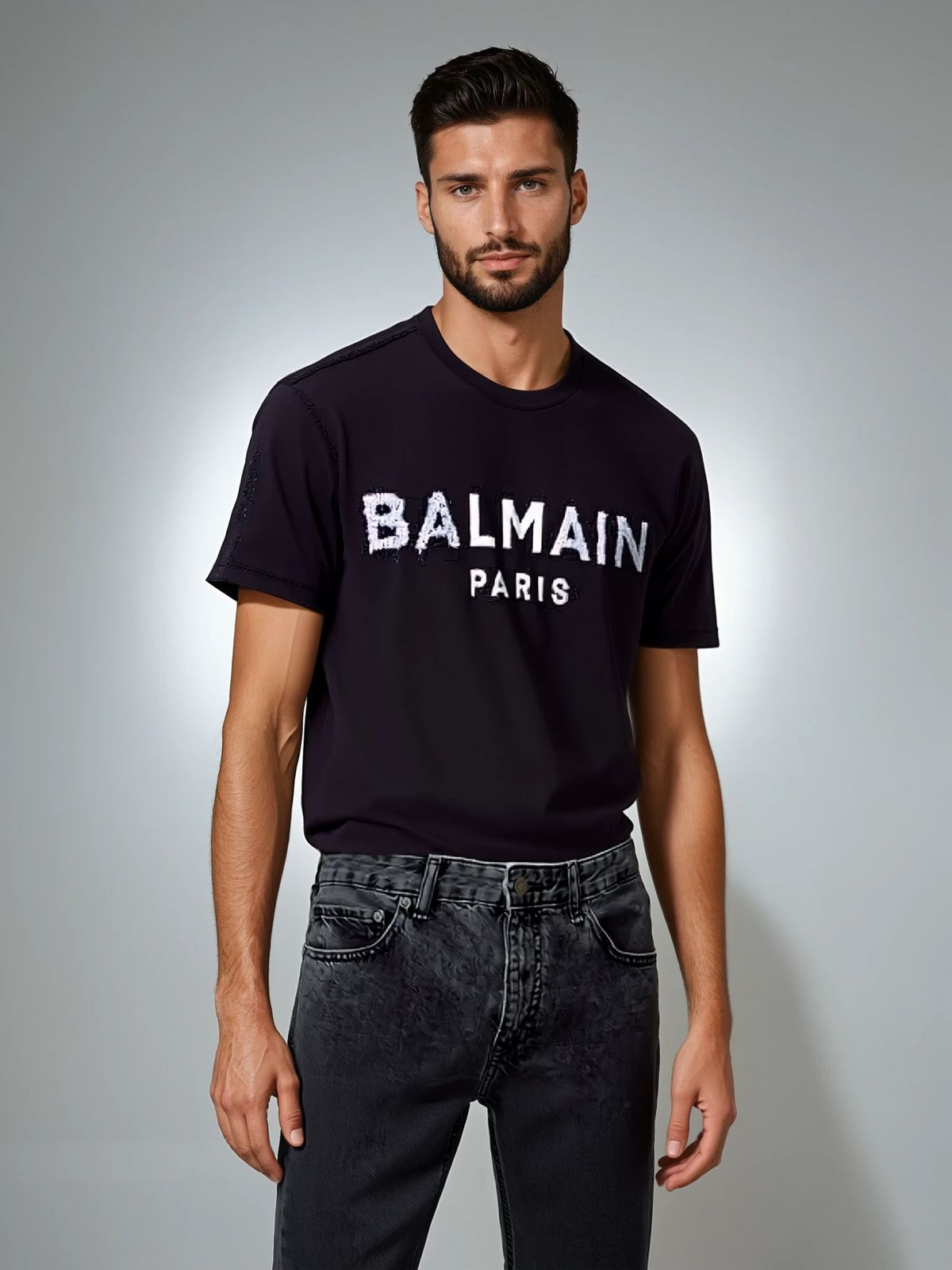 Balmain Logo Printed Crewneck T-Shirt