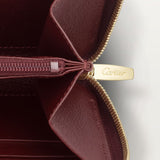 Must de Cartier Zipped International Wallet â€“ Burgundy Calfskin, Golden Finish