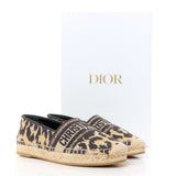 CHRISTIAN DIOR Cotton Embroidered Leopard Print Granville Espadrille 35