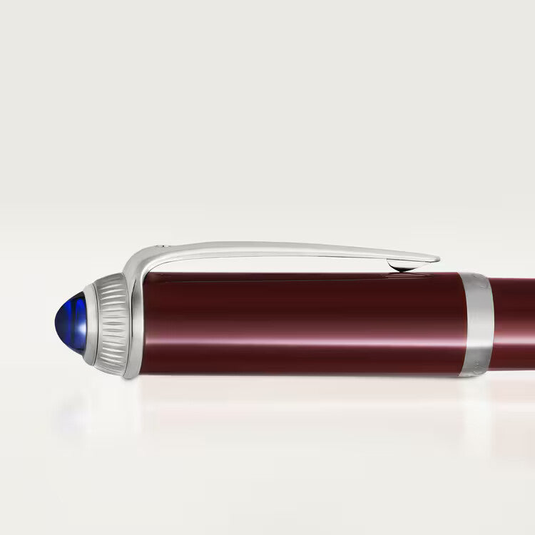 Cartier R de Ballpoint Pen â€“ Burgundy & Palladium Finish