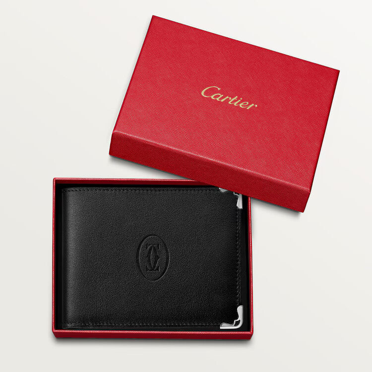 Must De Cartier 6-Credit Card Compact Wallet – Black