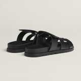 Hermès Chypre Sandal – Black Calfskin & Rubber Sole