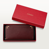 Must de Cartier Zipped International Wallet â€“ Burgundy Calfskin, Golden Finish