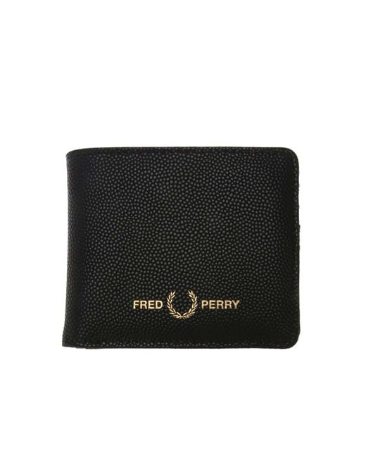 Fred Perry Men's Black Scotch Grain Wallet